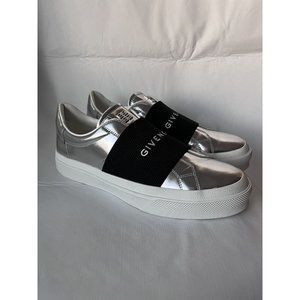 Mens Givenchy City Court Metallic Slip On Sneakers Silver/Black 10 US/43 EU  New